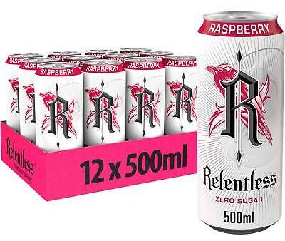 Relentless Raspberry Punch 12x500ml PMP £1 Sugar-free Sale