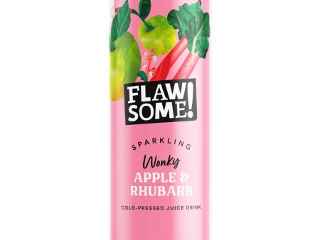 FLAWSOME! APPLE & RHUBARB SPARKLING CANS (250ml) x 24 For Discount