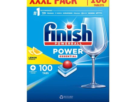 FINISH POWER ESSENTIAL LEMON DISHWASHER TABLETS x 100 Online now