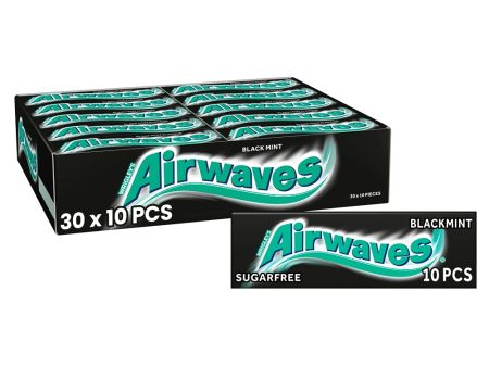 AIRWAVES Black Mint flavour Sugar Free Chewing Gum 30x10 Pieces Online