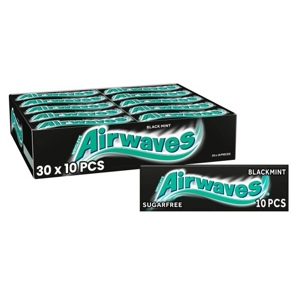 AIRWAVES Black Mint flavour Sugar Free Chewing Gum 30x10 Pieces Online