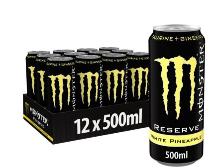 Monster Energy Reserve White Pineapple 12x500ml PM £1.65 (Black & Yellow) OOD For Sale