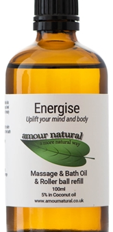 Amour Natural Energise Body and Bath Rollerball Refill Oil 100ml Online now