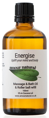 Amour Natural Energise Body and Bath Rollerball Refill Oil 100ml Online now