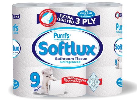 Softlux 3ply Paper 9pk Toilet Tissue Unfragranced x 5 Rolls Online