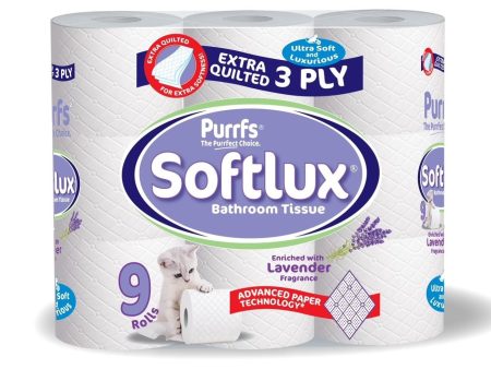 Softlux 3ply Paper 9pk Toilet Tissue Lavender x 5 Rolls Fashion