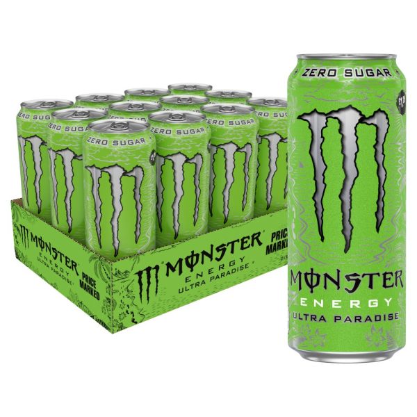 Monster Energy Drink Ultra Paradise Zero Sugar 12 x 500ml PM £1.55 (Light Green) Fashion