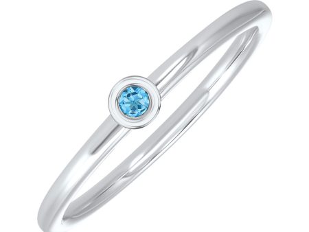 14Kt White Gold Blue Topaz 1 20Ctw Ring Online now