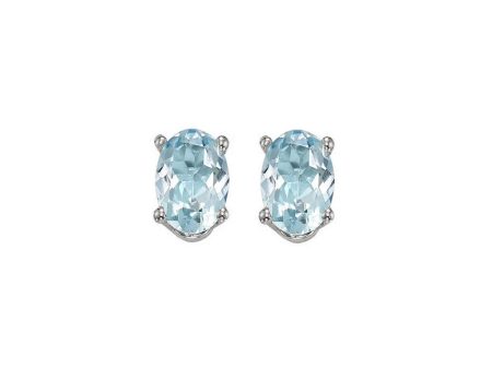 14Kt White Gold Aquamarine 1Ctw Earring For Discount