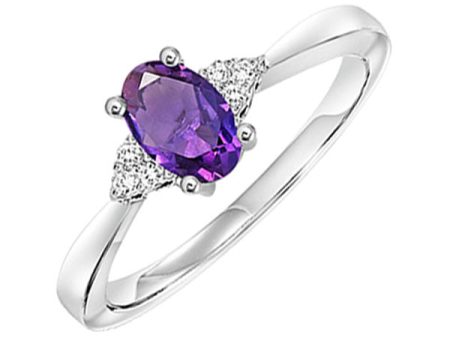 10Kt White Gold Diamond 1 20Ctw & Amethyst 3 8Ctw Ring Supply