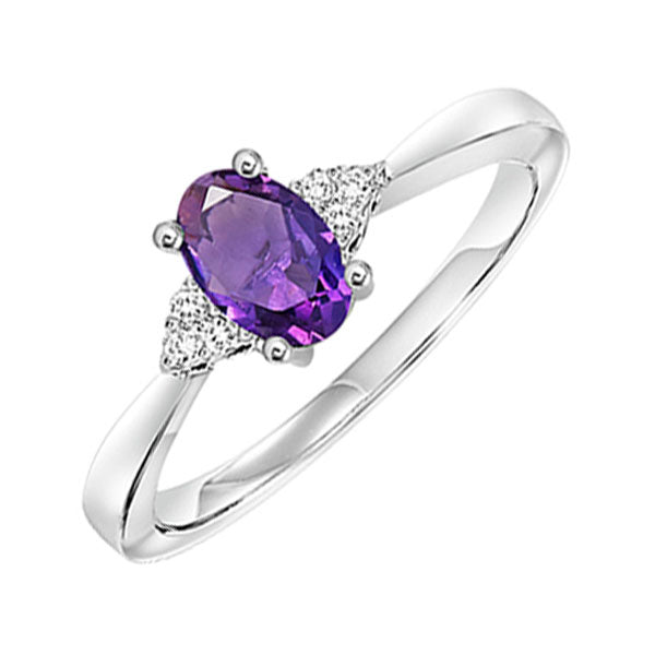 10Kt White Gold Diamond 1 20Ctw & Amethyst 3 8Ctw Ring Supply