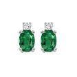 14Kt White Gold Diamond 1 20Ctw & Emerald 3 8Ctw Earring Online