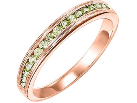 10Kt Rose Gold Peridot 1 3Ctw Ring For Discount