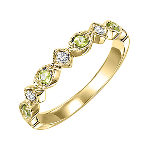 10Kt Yellow Gold Diamond 1 20Ctw & Peridot 1 6Ctw Ring Online Sale