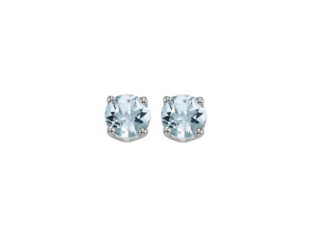 14Kt White Gold Aquamarine 7 8Ctw Earring For Sale