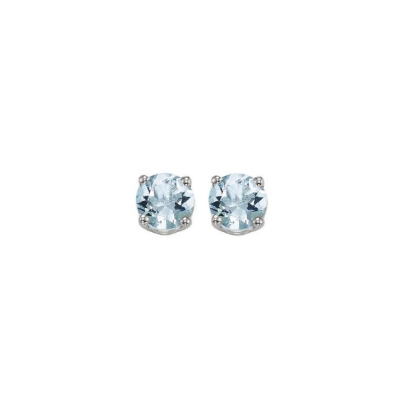 14Kt White Gold Aquamarine 7 8Ctw Earring For Sale