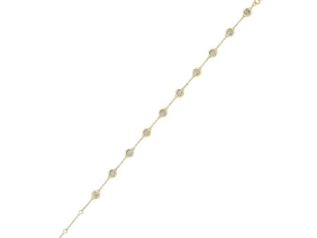 14Kt Yellow Gold Diamond 1Ctw Bracelet Online Sale