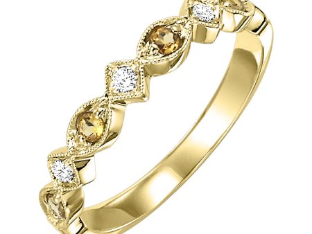 10Kt Yellow Gold Diamond 1 20Ctw & Citrine 1 6Ctw Ring on Sale