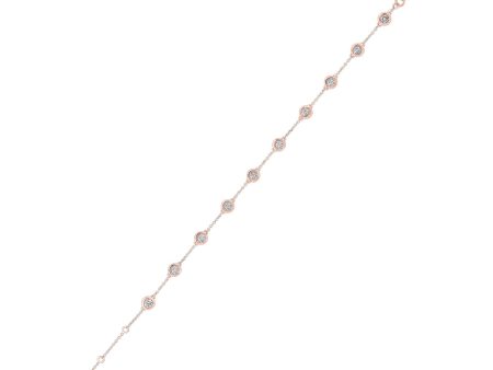 14Kt Rose Gold Diamond 1Ctw Bracelet on Sale