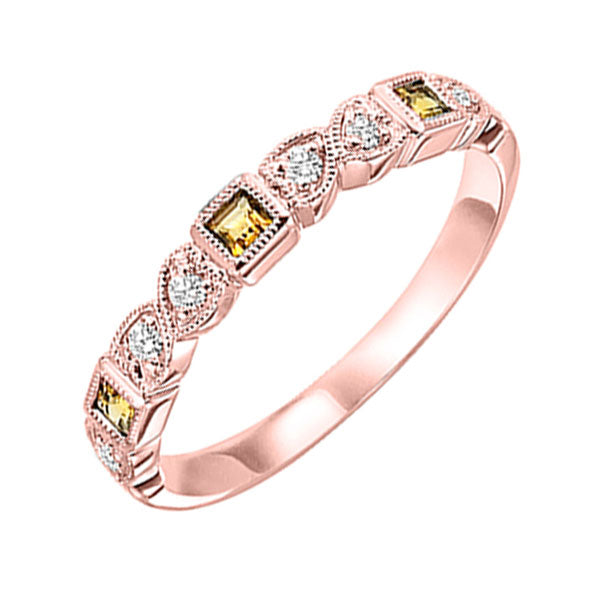 14Kt Rose Gold Diamond 1 12Ctw & Citrine 1 7Ctw Ring Cheap