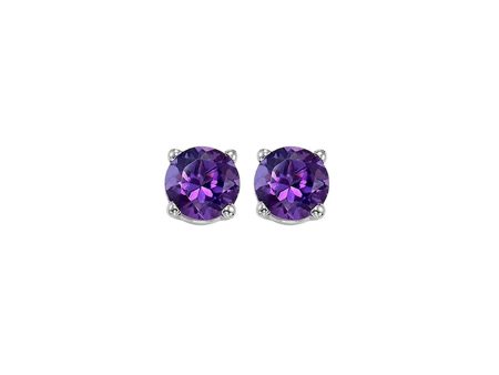 14Kt White Gold Amethyst 3 4Ctw Earring For Sale