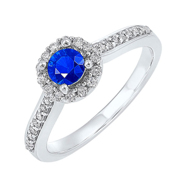 14Kt White Gold Diamond 1 3Ctw & Sapphire 1 3Ctw Ring For Discount