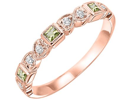 10Kt Rose Gold Diamond 1 10Ctw & Peridot 1 7Ctw Ring Online Hot Sale