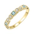 14Kt Yellow Gold Diamond 1 12Ctw & Blue Topaz 1 7Ctw Ring Fashion