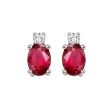 14Kt White Gold Diamond 1 20Ctw & Ruby 1 2Ctw Earring Hot on Sale