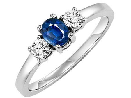 14Kt White Gold Diamond 1 4Ctw & Sapphire 1 2Ctw Ring Online