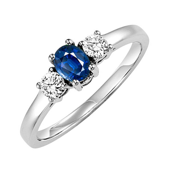 14Kt White Gold Diamond 1 4Ctw & Sapphire 1 2Ctw Ring Online