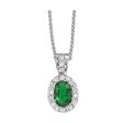 14Kt White Gold Diamond 1 10Ctw & Emerald 3 8Ctw Pendant For Discount