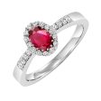 14Kt White Gold Diamond 1 8Ctw & Ruby 5 8Ctw Ring Online