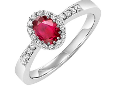 14Kt White Gold Diamond 1 8Ctw & Ruby 5 8Ctw Ring Online