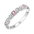 14Kt White Gold Diamond 1 12Ctw & Pink Tourmaline 1 7Ctw Ring For Discount