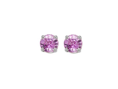 14Kt White Gold & Pink Sapphire 7 8Ctw Earring Supply