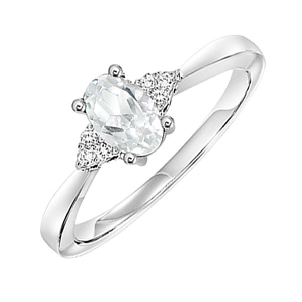 10Kt White Gold Diamond 1 20Ctw & White Topaz 3 8Ctw Ring Discount