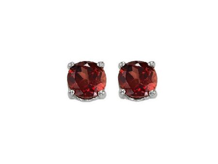 14Kt White Gold Garnet 1Ctw Earring Supply