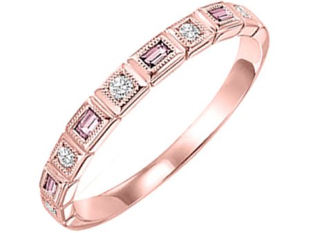 14Kt Rose Gold Diamond 1 12Ctw & Pink Tourmaline 1 8Ctw Ring Discount