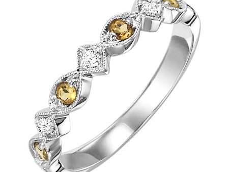 10Kt White Gold Diamond 1 20Ctw & Citrine 1 6Ctw Ring Cheap