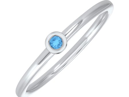 10Kt White Gold Blue Topaz 1 20Ctw Ring on Sale