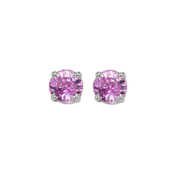 14Kt White Gold & Pink Sapphire 1Ctw Earring Hot on Sale