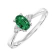 10Kt White Gold Diamond 1 20Ctw & Emerald 1 2Ctw Ring Cheap