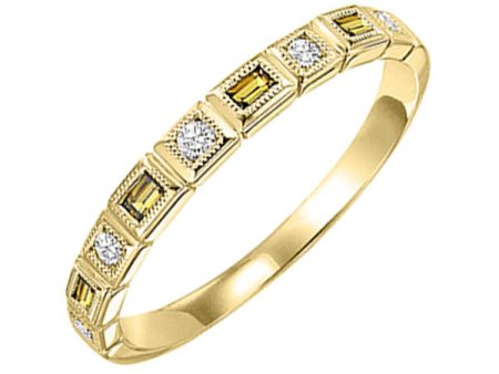 14Kt Yellow Gold Diamond 1 10Ctw & Citrine 1 8Ctw Ring Sale