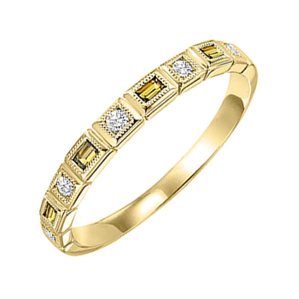 14Kt Yellow Gold Diamond 1 10Ctw & Citrine 1 8Ctw Ring Sale