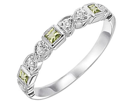 10Kt White Gold Diamond 1 10Ctw & Peridot 1 7Ctw Ring For Discount