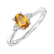 10Kt White Gold Diamond 1 20Ctw & Citrine 1 2Ctw Ring Hot on Sale