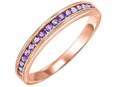 10Kt Rose Gold Amethyst 1 3Ctw Ring on Sale