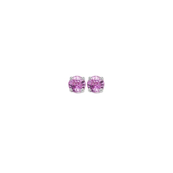 14Kt White Gold & Pink Sapphire 1 4Ctw Earring For Discount