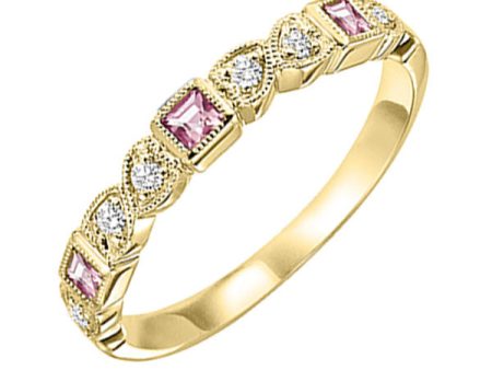 14Kt Yellow Gold Diamond 1 12Ctw & Pink Tourmaline 1 7Ctw Ring Discount